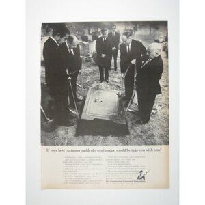 Continental insurance Companies Funeral Safe Business 1960s Vintage Print Ad